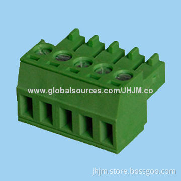 Terminal Block Connector, 3.5 or 3.81mm Pitch, 2-24 Poles, Female, Pluggable Type with Screw